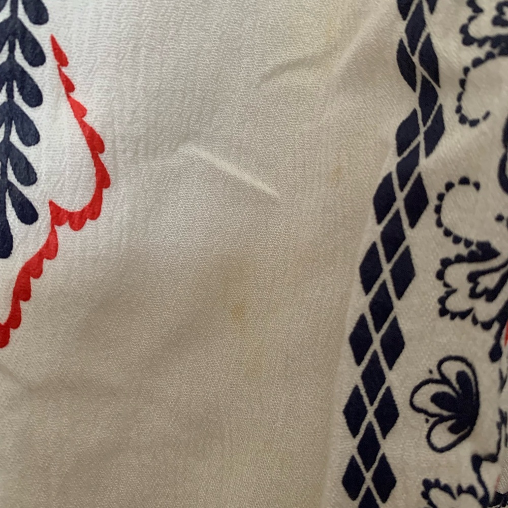 White, Blue, & Red Peasant Top - Picture 4 of 4